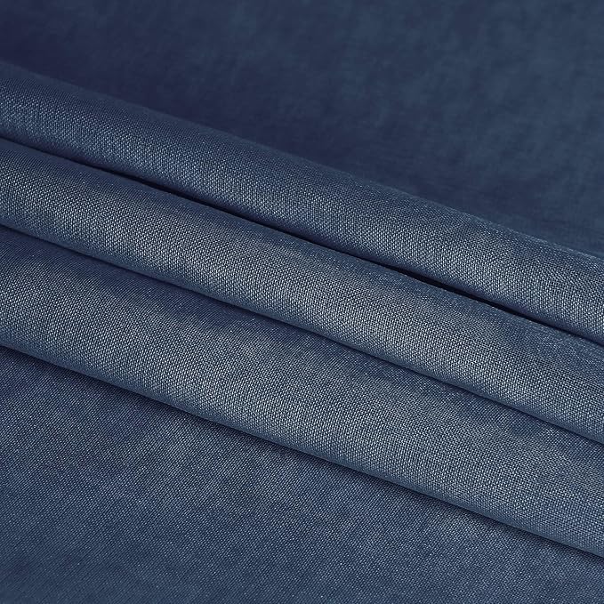 DWCN Navy Blue Sheer Curtains Semi Transparent Voile Rod Pocket Curtains - Image 6