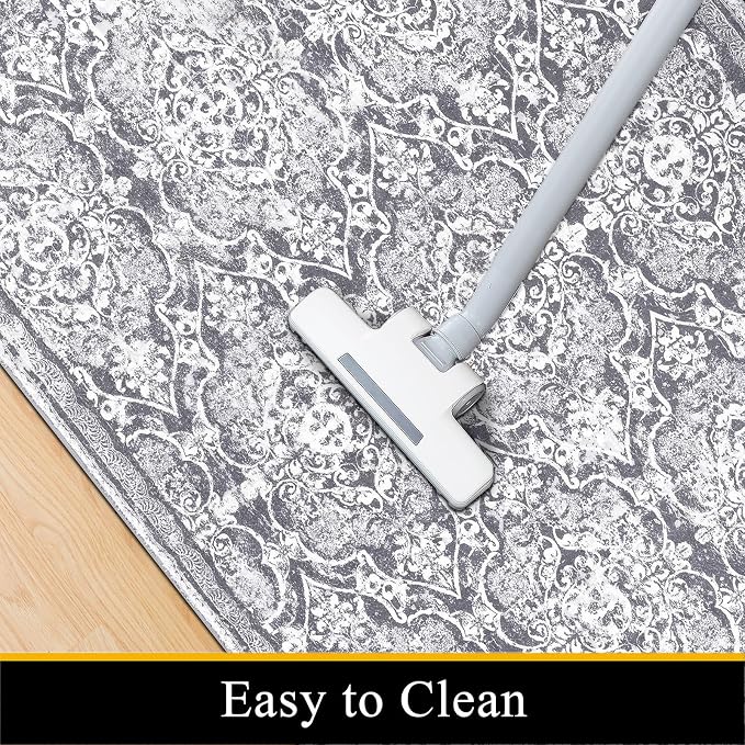 Vaukki Living Room Rug, Vintage Shaggy Soft Laundry Rug, Non Slip Kitchen Area - Image 6