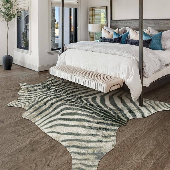 Zebra Print Rug, Zebra Hide Rug 5.2x6.2 Feet - Image 7