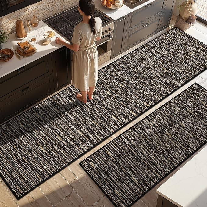 Kitchen Rugs Sets of 2-Non Slip Kitchen Mats by BSICPRO