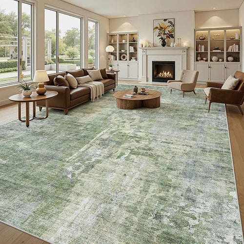 10x14 Area Rugs for Living Room, Non Slip Machine Washable Vintage Rugs - Image 2