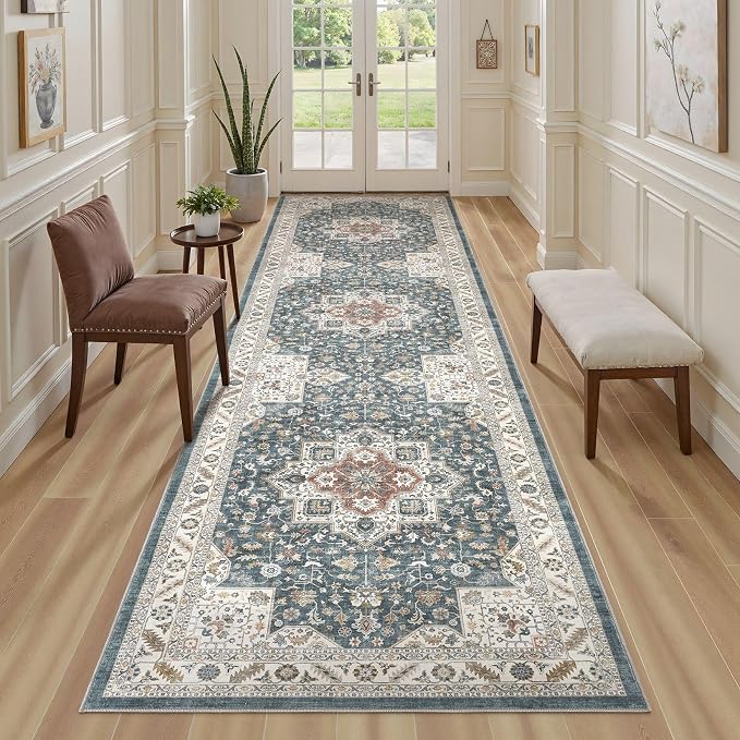 Vintage Hallway Runner Rug 3x12: Large Soft Washable Entryway - Image 4