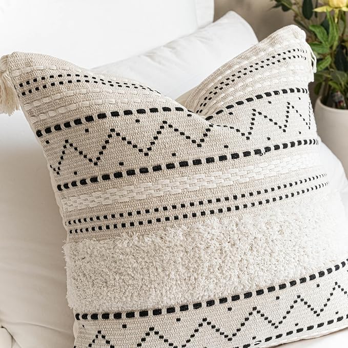 BlissBlush Decorative Throw Pillow Covers 20x20 Combo Set of 2 Square Boho - Image 9