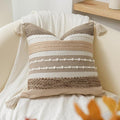 BlissBlush Brown Decorative Throw Pillow Cover 18x18 Square Boho Accent by BlissBlush
