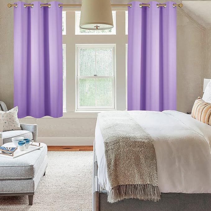 Diraysid Lavender Grommet Blackout Curtains - Image 7
