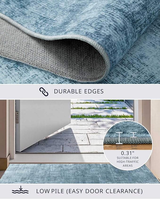 Latte&Fog 3x5 Entryway Rug Indoor, Modern Abstract Washable Area Rug, Boho Non - Image 4