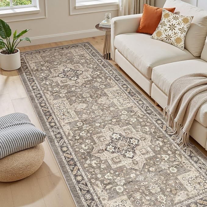 Vintage Hallway Runner Rug 3x8: Large Soft Washable Entryway - Image 6
