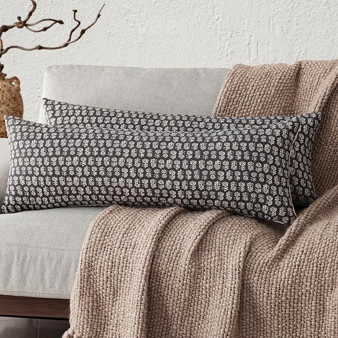 Foindtower Set of 2 Decorative Neutral Body Lumbar Throw Pillow Covers Vintage by Foindtower