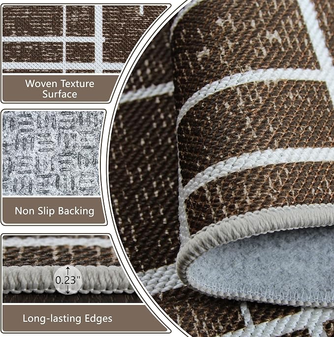 Washable Runner Rug 2x6, Hallway Runner Rug Non Slip, Woven Thin No Shed Runners - Image 3