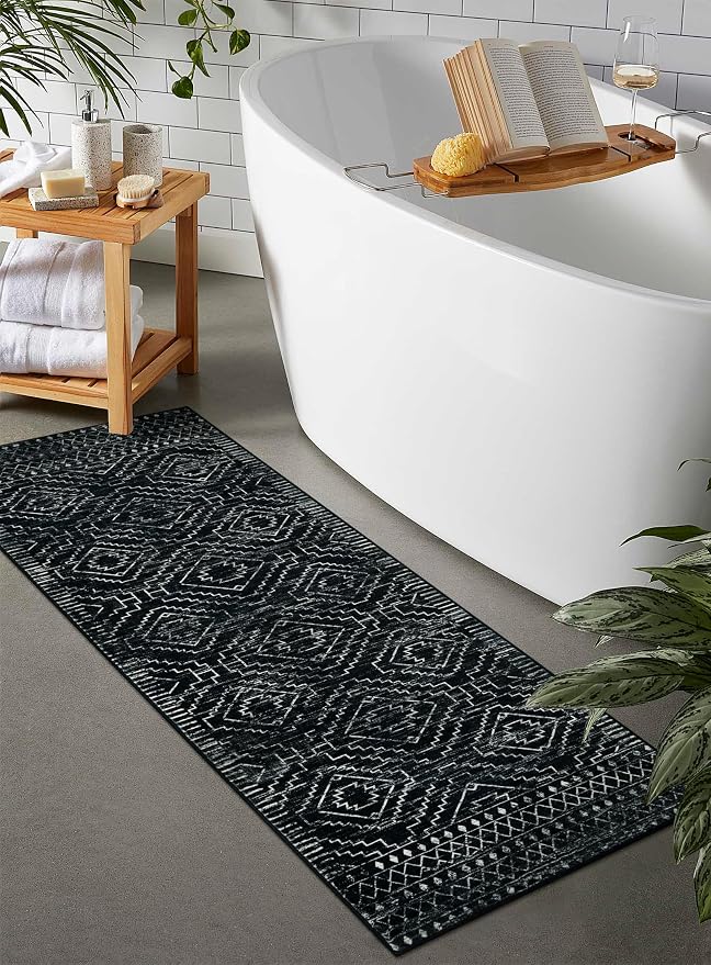 Wonnitar Washable Kitchen Runner Rug 2x6, Moroccan Black Runners - Image 7
