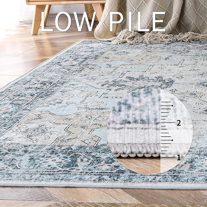 GENIMO Runner Rug 2x6, Machine Washable Runners, Non Slip Vintage Hallway - Image 5