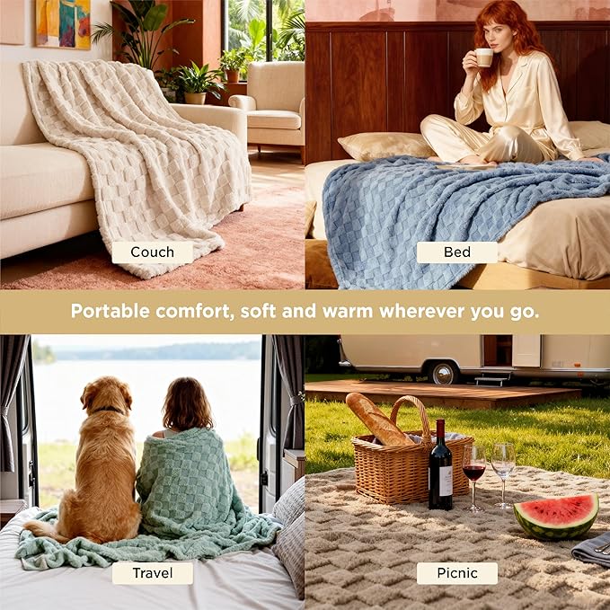 Bedsure GentleSoft Sage Green Twin XL Blanket - Image 4