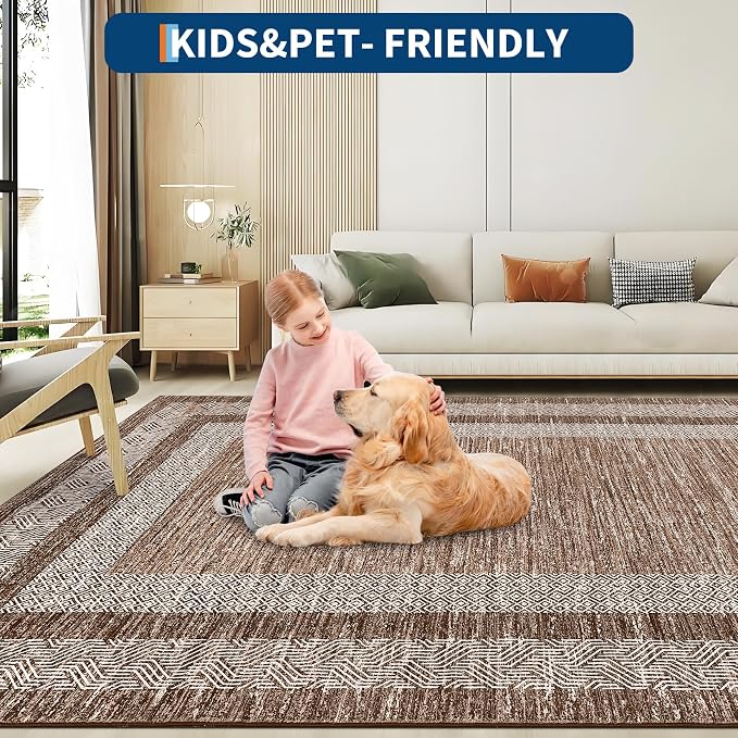 GarveeHome Washable Rug 5x7 Modern Bordered Rug - Image 6