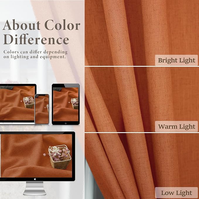 Burnt Orange Curtains 108 Inches Long - Image 4