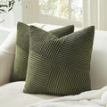 Topfinel Set of 2 Olive Green Decorative Throw Pillow Covers 16x16 Inches by Topfinel