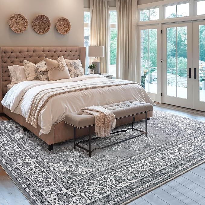 Area Rug for Bedroom, Non-Slip Vintage Area Rug, Machine Washable 4x6Ft Boho - Image 6