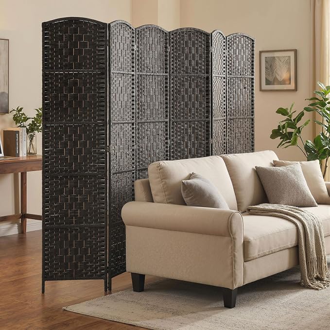 HOMCOM Room Divider 6 Panel, 6FT Tall Folding Privacy Screen, Freestanding - Image 8