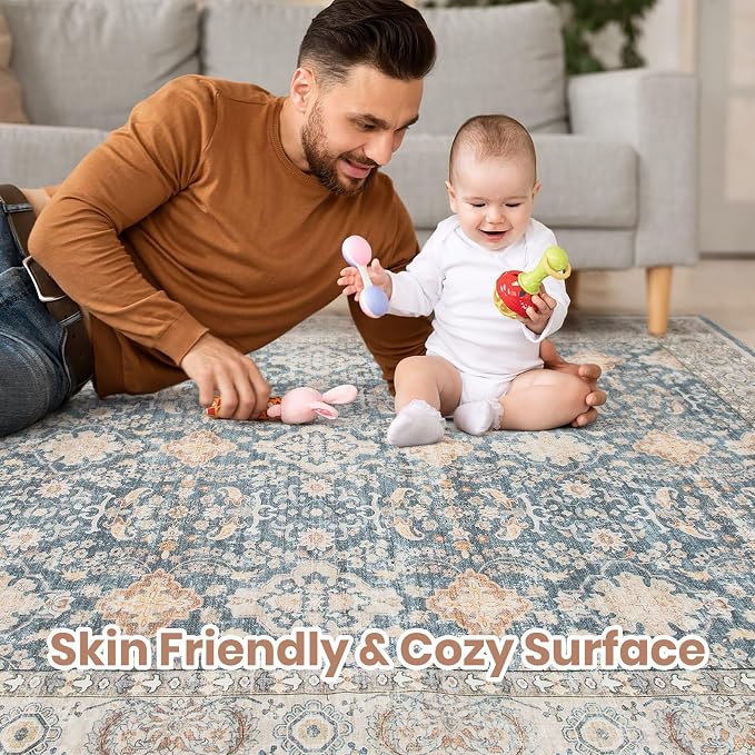 Vintage Living Room Area Rug 8x10 - Image 3