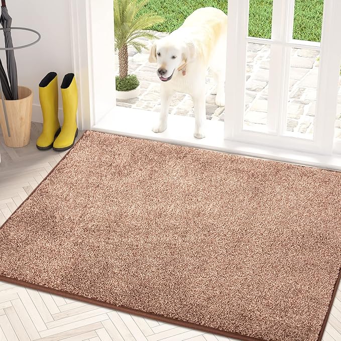PURRUGS Dirt Trapping Door Mat 31.5" x 47", Non-Slip Machine Washable Entryway by PURRUGS