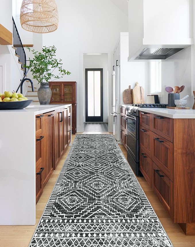 Wonnitar Moroccan Hallway Runner Rug 10 ft, Machine Washable 2'6"x10' Long by Wonnitar
