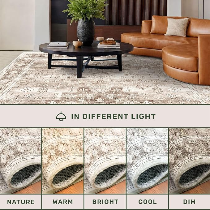 Hazo Haus Boho Bathroom Rug 2x5 Runner, Neutral Farmhouse Kitchen Rugs - Image 8