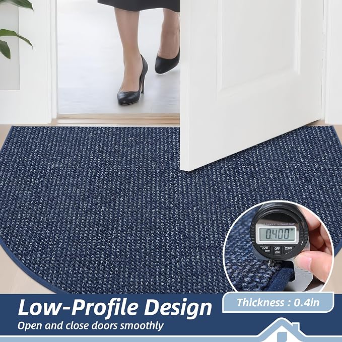 BEQHAUSE Dirt Trapper Door Mat 32" x 48" Half Circle Non-Slip Washable Doormats - Image 5