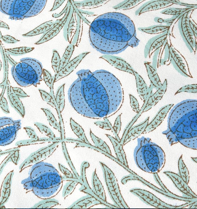 Ridhi Block Print Queen Blue Pillow Cover 20" x 20" Decorative Couch Pillows - Image 8