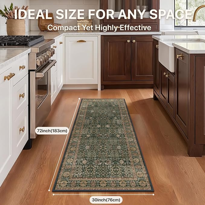 Bavni 2'6''x6 Rug Runners for Hallways, Washable Runner Rug Non Slip, Vintage - Image 8