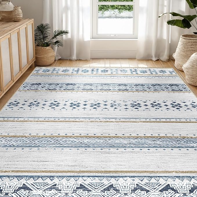 BESTSWEETIE 9x12 Area Rugs for Living Room Washable Moroccan Farmhouse Neutral - Image 9