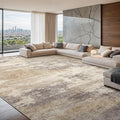 12x15 Washable Area Rug for Bedroom: Modern Low-Pile Texture Carpets by EISUROM