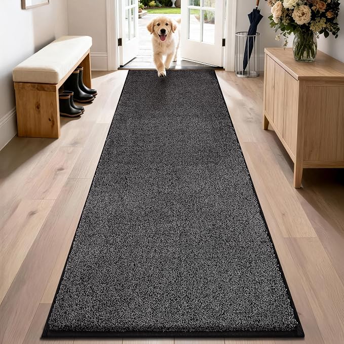 PURRUGS Dirt Trapping Door Mat 24" x 84", Non-Slip Machine Washable Entryway Rug by PURRUGS
