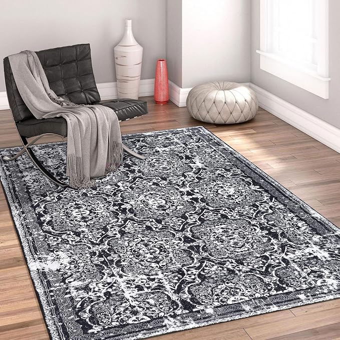 Vaukki Living Room Rug, Vintage Shaggy Soft Laundry Rug, Non Slip Kitchen Area - Image 5