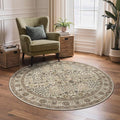 Bavni Round Rug 5ft-Machine Washable Area Rugs Non-Slip by BAVNI