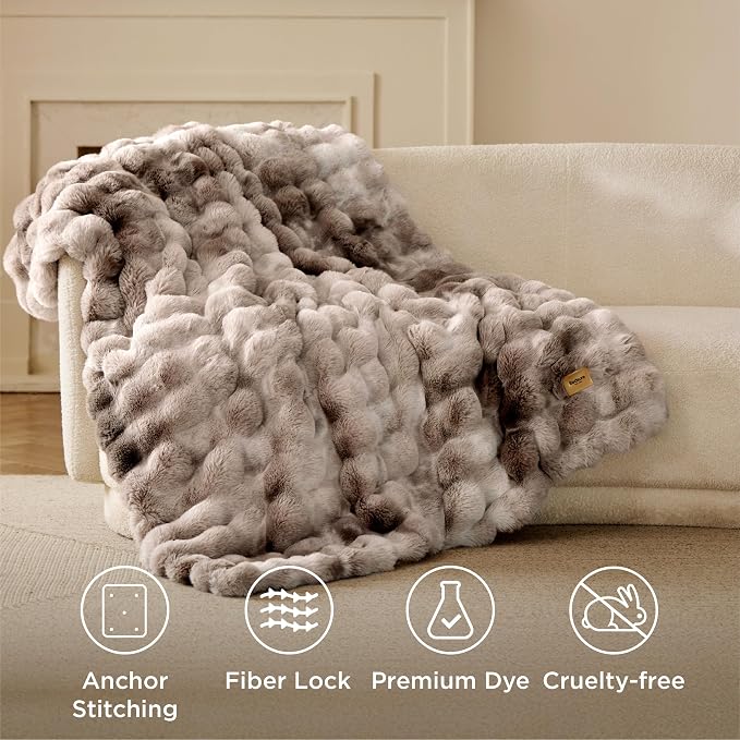 Bedsure GentleSoft Fluffy Fuzzy Twin Blanket, Soft Cozy Fleece Faux Fur Blanket - Image 6