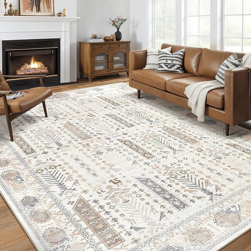 10x14 Area Rug for Living Room- Machine Washable Soft Oriental Vintage Large by homewill