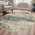 Round Rugs 5FT for Living Room Bedroom, Modern Abstract Machine Washable Circle by BEIMO