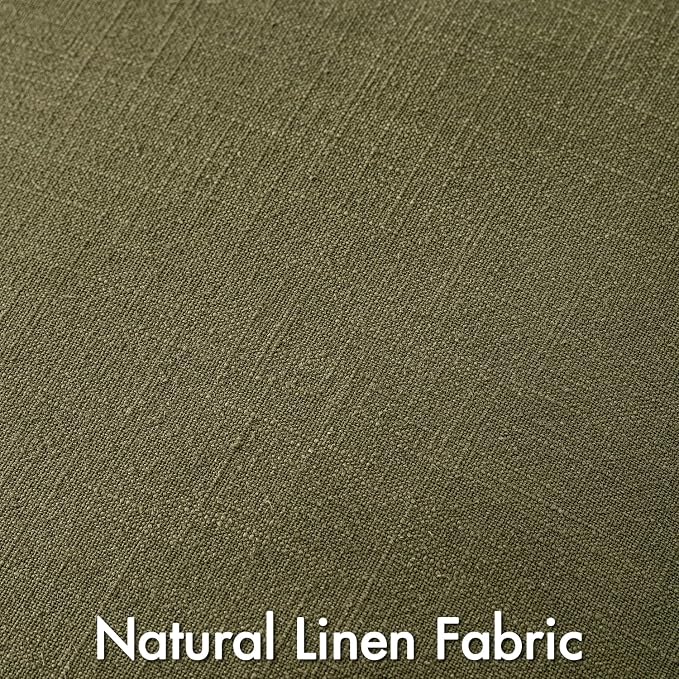 MIULEE Olive Green Linen Pillow Covers Pack of 4 Decorative Natural Solid Throw - Image 2