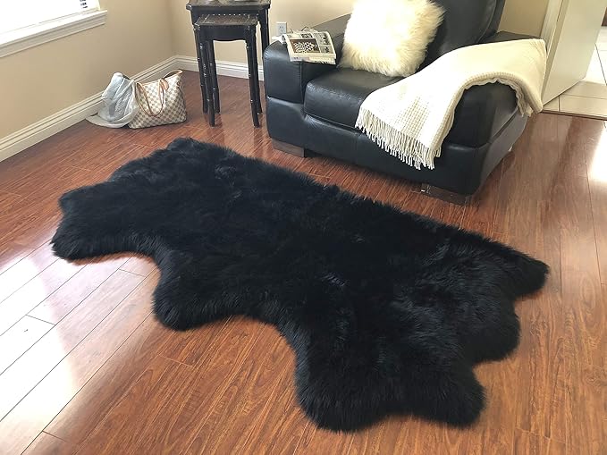 Free Shape Luxury Soft Fluffy Shag Area Rug Triple Side by Side 3'x6', 90x180cm by LAMBZYRUGS