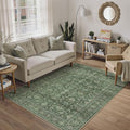 PureCozy Green Area Rug 4x6 Washable Office Entryway Carpet Soft Vintage Indoor by PureCozy