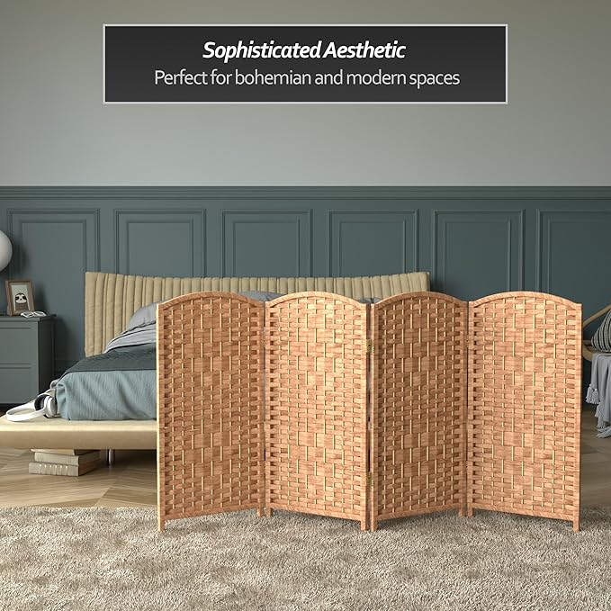 Red Lantern 3 ft. Short Diamond Weave Fiber Folding Screen - Image 6