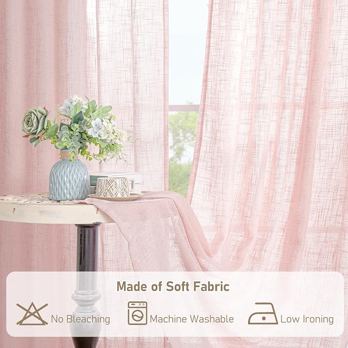 LAMIT Short Linen Curtains 30 Inch Length - Image 8