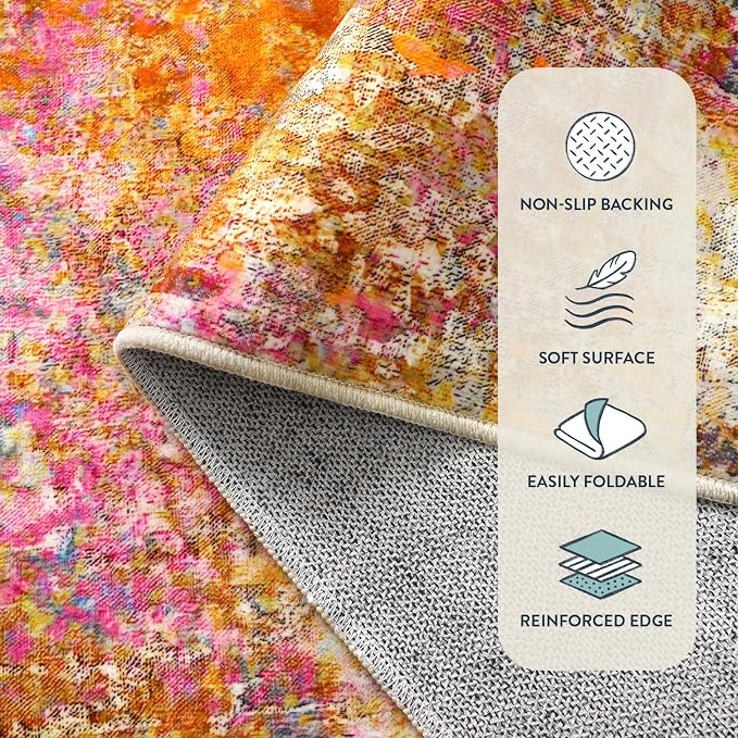 Lahome Modern Abstract Washable 6x9 Area Rugs - Image 4