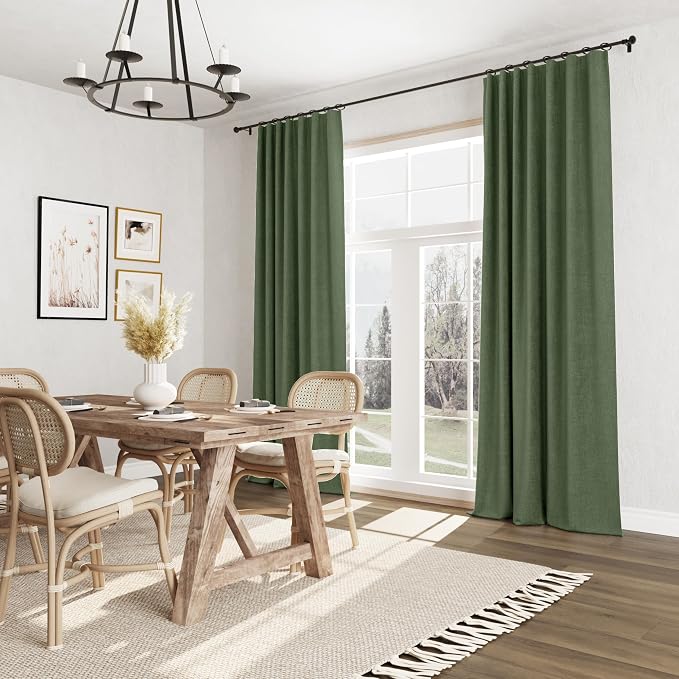 Guken Olive Green 100% Blackout Curtains 72 Inch Length 2 Panels Set - Image 8