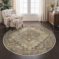 GENIMO 5FT Round Area Rugs for Living Room, Circle Rugs Machine Washable Low by GENIMO