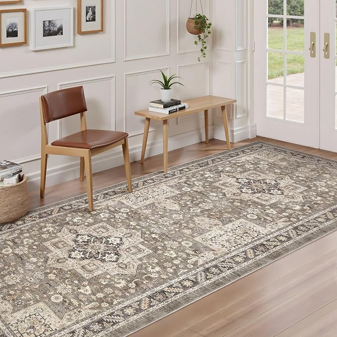 Vintage Hallway Runner Rug 3x8: Large Soft Washable Entryway - Image 2