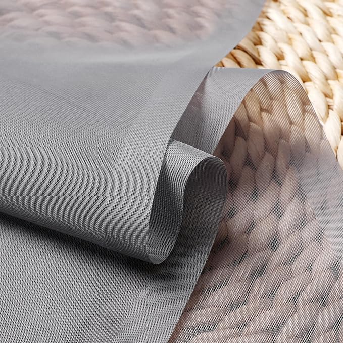 OVZME 2 Panels Grey Sheer Valance - Image 4