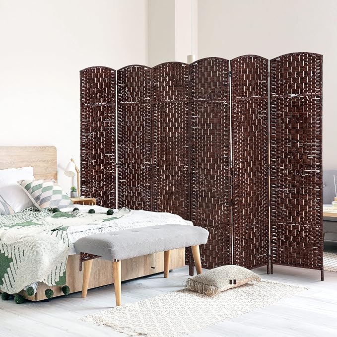 HOMCOM Room Divider 6 Panel, 6FT Tall Folding Privacy Screen, Freestanding - Image 2