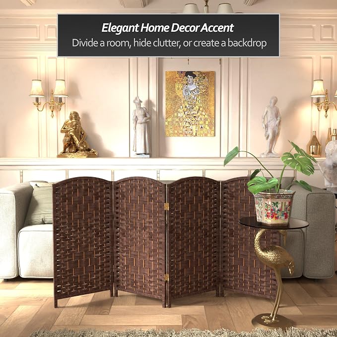 Red Lantern 3 ft. Short Diamond Weave Fiber Folding Screen - Image 2