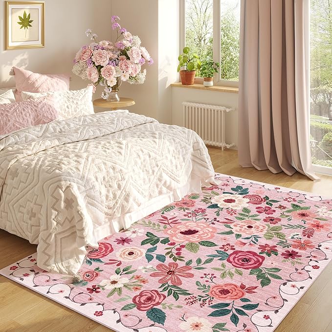 DUKINO 6x9 Area Rug, Floral Rugs - Image 8