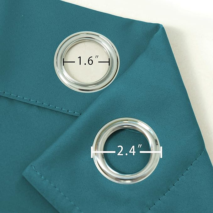 LEMOMO Sea Teal Thermal Blackout Curtains/38 x 63 Inch/Set of 2 Panels Room - Image 6